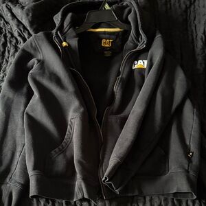 CAT Men's Black Zip Up Sweater